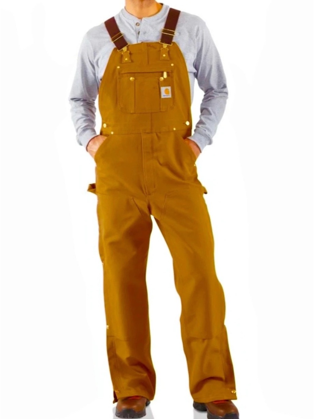 Carhartt Bib Overall Cotton Brown Waist 48x30  New without Tag